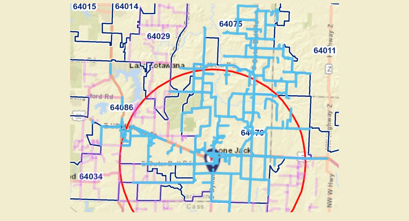 Lone Jack coverage map